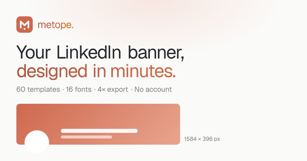Free LinkedIn Banner Maker 2026 — Metope Studio
